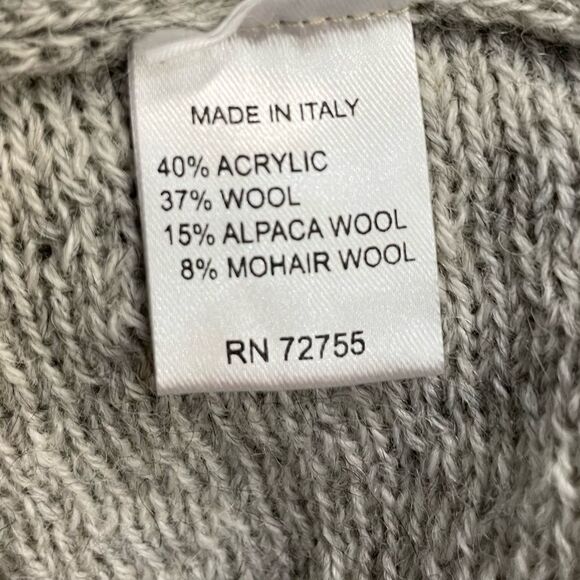 Bianca B Alpaca Mohair‎ Wool Blend Grey Cable Knit Poncho Size S/M NEW - Picture 13 of 13